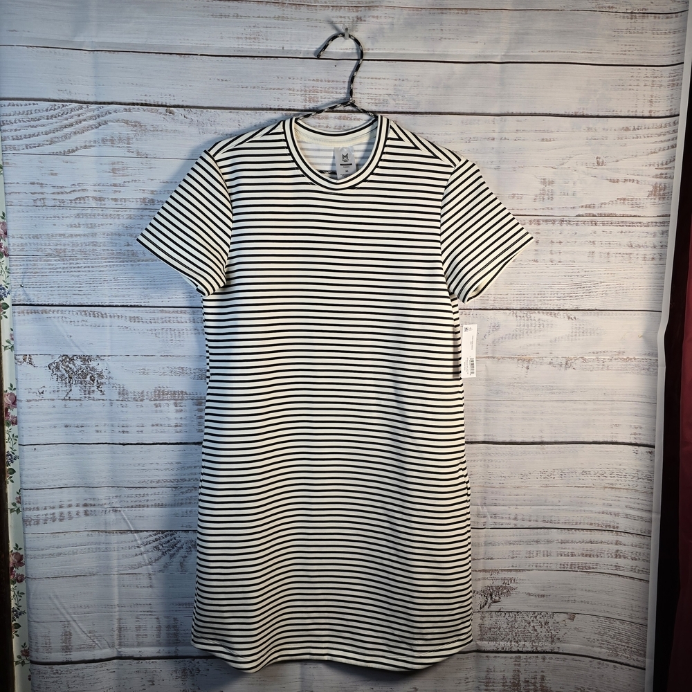 NWT Members‎ Mark Black & White Stripe Tee Mini Dress XS